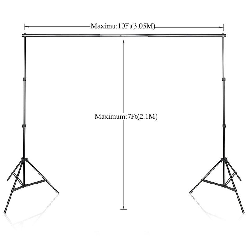 SLOW DOLPHIN Photo Video Studio 10x7ft(WxH) Adjustable Backdrop Support System Kit Background Stand with Carry Bag - Image 2